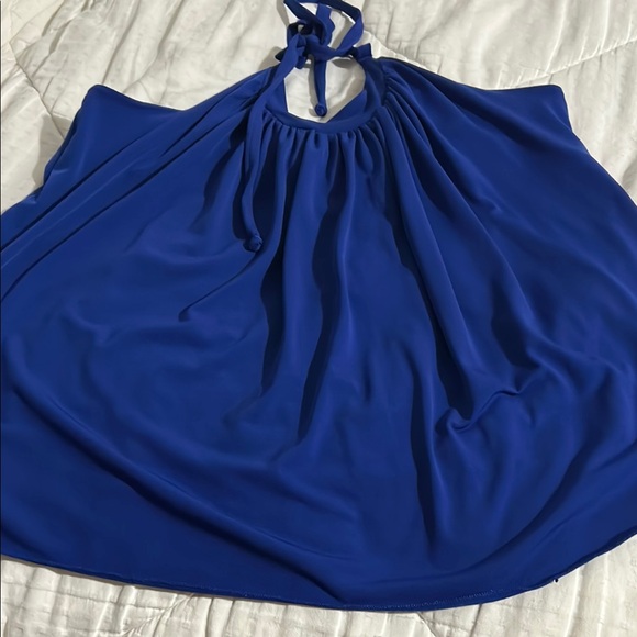 Candie's Blue Halter Sundress Sleeveless Resort Wear - Picture 1 of 2